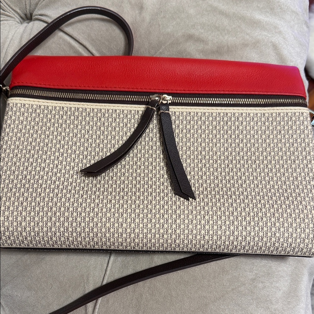 Carolina Herrera Red and Black Women's Clutch Bag